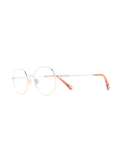 Shop Chloé Round-frame Optical Glasses In Gold