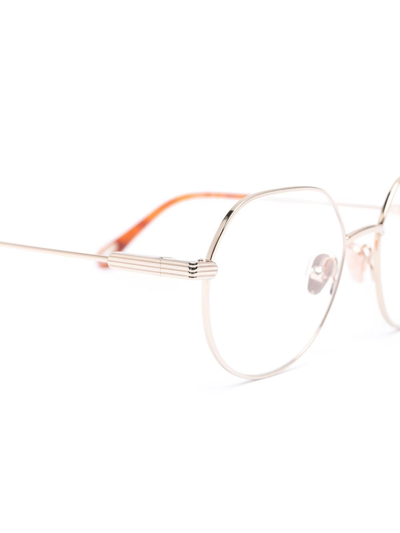 Shop Chloé Round-frame Optical Glasses In Gold