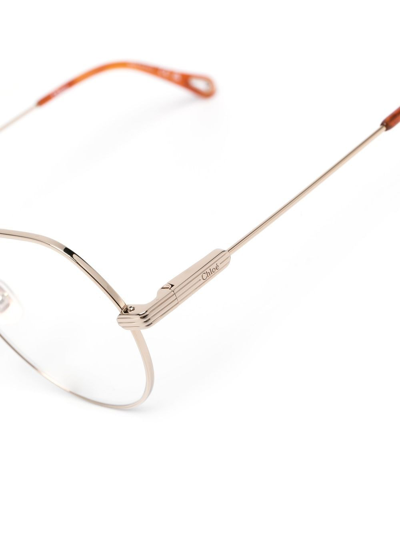 Chloé Round-frame Glasses In Gold
