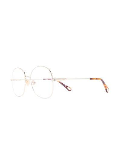 Chloé Round-frame Glasses In Gold
