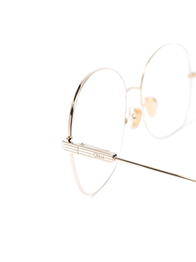 Chloé Round-frame Glasses In Gold
