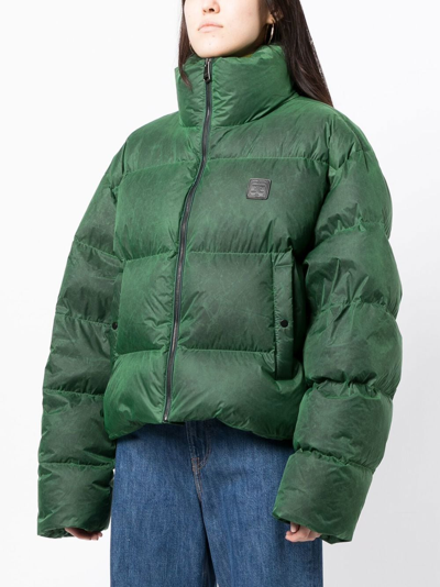 Shop Ader Error Logo-patch Padded Jacket In Green