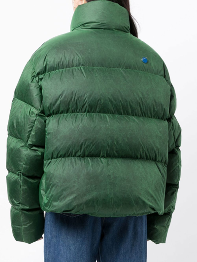 Shop Ader Error Logo-patch Padded Jacket In Green