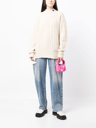 Ader Error Long-sleeve Knit Jumper In White