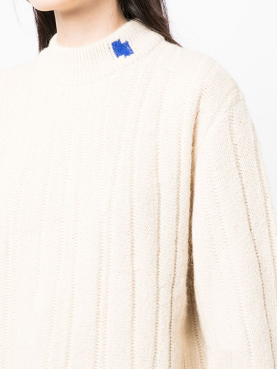 Ader Error Long-sleeve Knit Jumper In White
