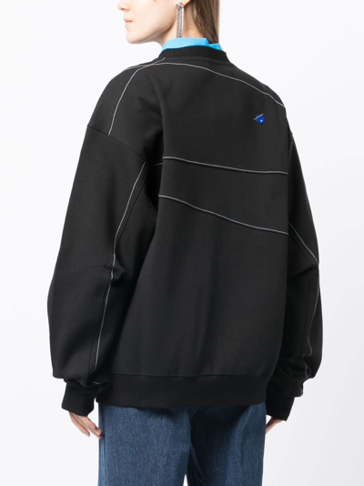 Shop Ader Error Logo-plaque Crew-neck Sweatshirt In Black