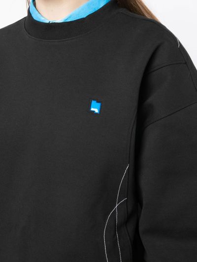 Shop Ader Error Logo-plaque Crew-neck Sweatshirt In Black