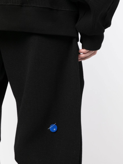 Shop Ader Error Logo-patch Cotton-blend Track Pants In Black