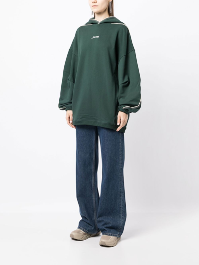 Shop Ader Error Logo-print Cotton Hoodie In Green