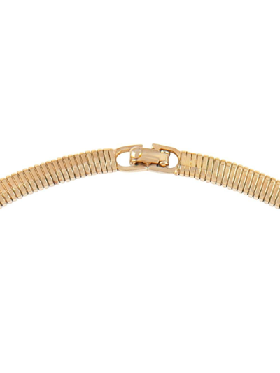 Pre-owned Dior 1980s  Pearl-embellished Choker Necklace In Gold