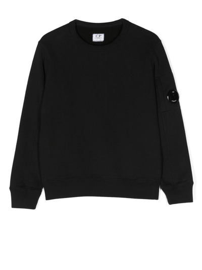 Shop C.p. Company Lens-patch Sweatshirt In Black