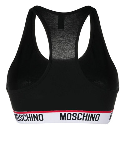 Shop Moschino Logo-underband Bra In Black