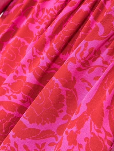 Shop Versace Baroque-print Long-sleeved Dress In Pink