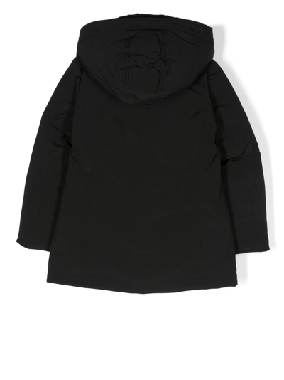 Shop Woolrich Down-filled Hooded Coat In Black