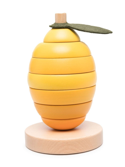 Shop Konges Sløjd Wood Lemon Toy In Yellow