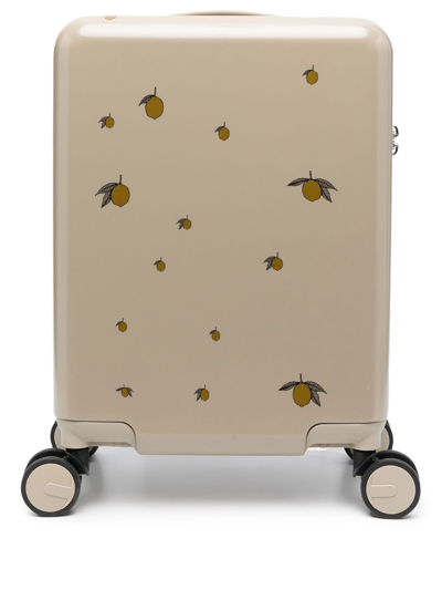 Konges Sløjd Lemon-print Suitcase In Neutrals