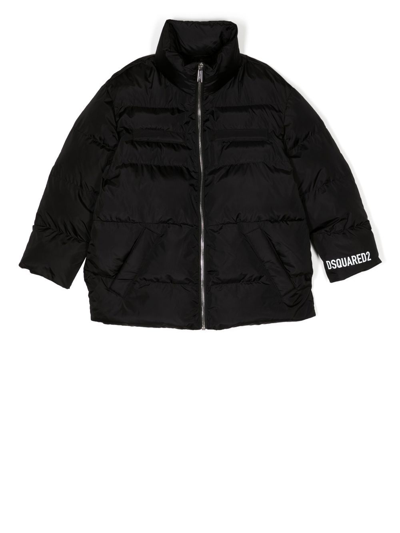 Shop Dsquared2 Logo-print Padded Puffer Jacket In Black