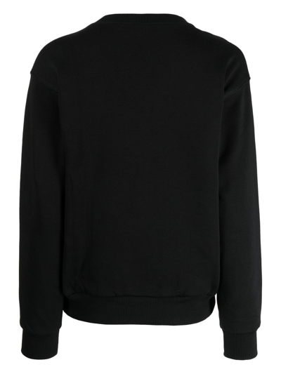 Shop Agnès B. Logo-patch Crew-neck Sweatshirt In Black