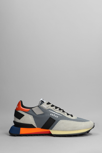 Shop Ghoud Low Man Sneakers In Grey Suede And Fabric