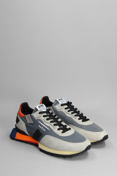 Shop Ghoud Low Man Sneakers In Grey Suede And Fabric