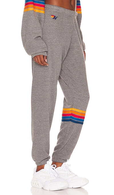 Shop Aviator Nation Rainbow Stitch Sweatpants In Heather