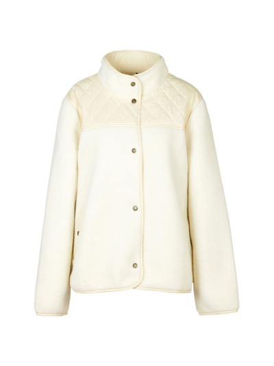 Shop Barbour, Plus Size Women's Aspen Snap-front Fleece In Winter Pearl