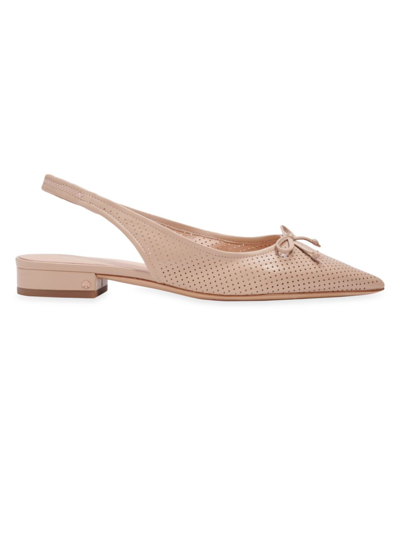 Shop Kate Spade Women's Veronica Perforated Leather Slingback Flats In Peach Shake