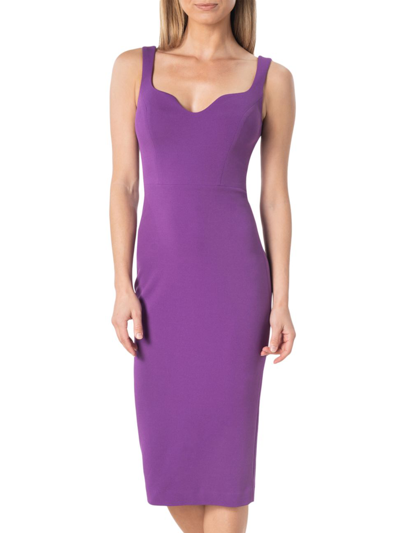 Shop Dress The Population Women's Sloane Body-con Midi-dress In Violet
