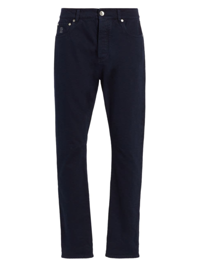 Shop Brunello Cucinelli Men's Slim-fit Jeans In Navy