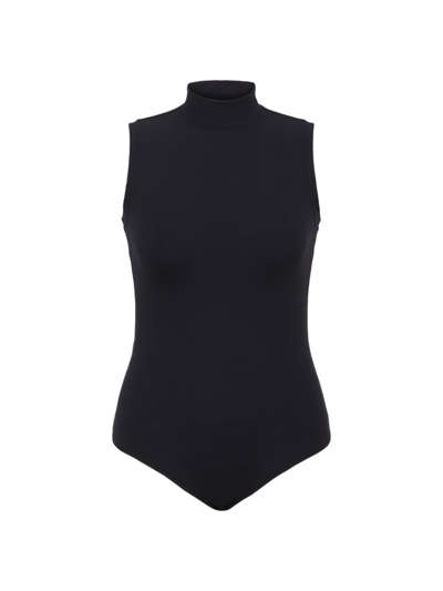 Shop Spanx Women's Mock Turtleneck Bodysuit In Cassic Black