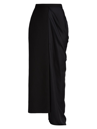 Shop The Row Women's Axel Draped Midi-skirt In Black