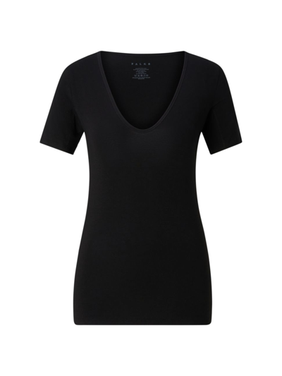Shop Falke Women's Outlast V-neck Shirt In Black
