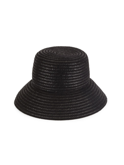 Shop Gigi Burris Women's Ida Wool & Straw Bucket Hat In Black