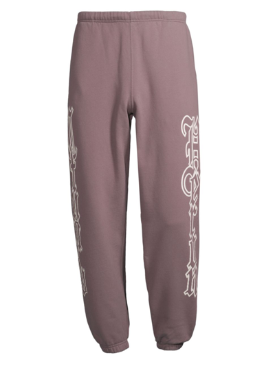 Shop Heron Preston Men's Gothic Printed Sweatpants In Grey