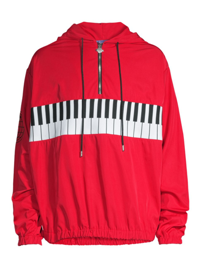 Shop Just Don Men's Sound Nylon Anorak Jacket In Red