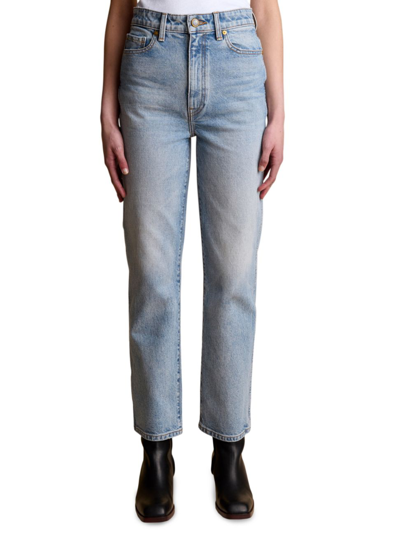Shop Khaite Women's Abigail High-rise Straight Jeans In Bryce Stretch