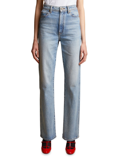 Shop Khaite Women's Danielle High-rise Stovepipe Jeans In Bryce Stretch