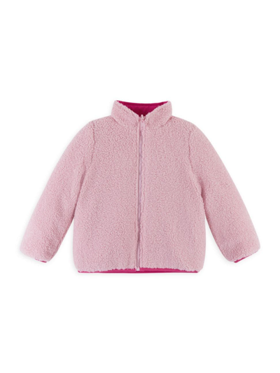 Shop Andy & Evan Little Girl's Reversible Fleece Jacket In Pink