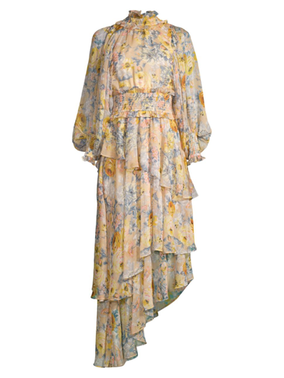 Shop Elliatt Women's Astrid Floral Asymmetrical Dress In Rose Multi