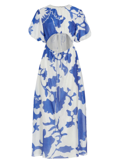 Shop Sir Women's Vivi Puff-sleeve Maxi Dress In Merce Abstract