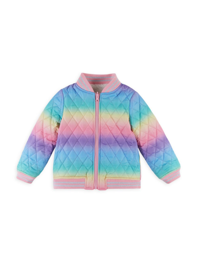 Shop Andy & Evan Little Girl's Reversible Quilted Bomber In Neutral