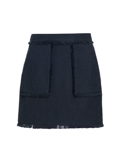 Shop Cinq À Sept Women's Jaycie Bouclé-knit Miniskirt In Navy
