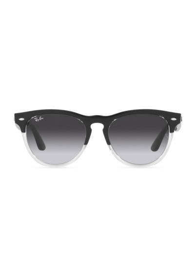 Shop Ray Ban Women's Rb4471 Iris 54mm Round Sunglasses In Black
