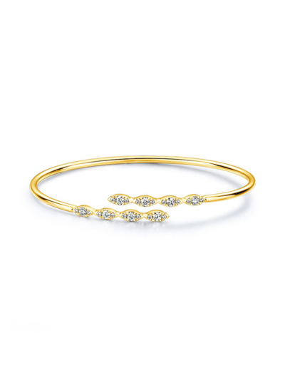Shop Hearts On Fire Women's Aerial 18k Yellow Gold & 0.53 Tcw Diamond Marquis Bypass Bangle