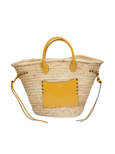 Shop Isabel Marant Women's Cadix Woven Straw Tote In Natural Ochre