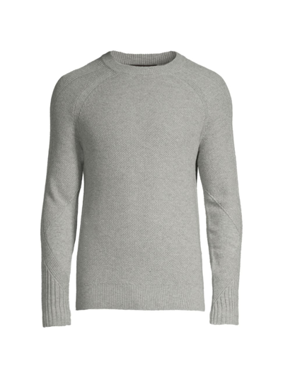 Shop Michael Kors Men's Mix-stitch Crewneck Sweater In Heather Grey