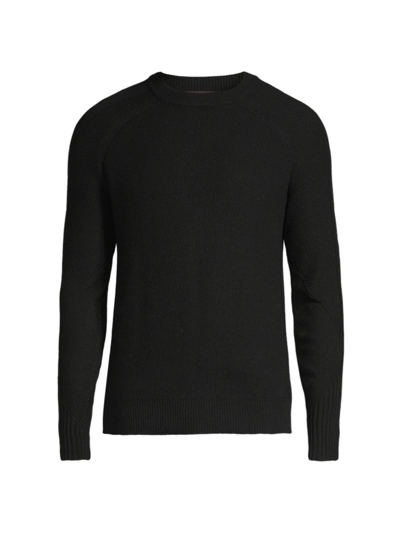 Shop Michael Kors Men's Mix-stitch Crewneck Sweater In Black