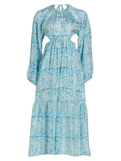 Shop Hannah Artwear Women's Carmen Printed Cut-out Maxi Dress In Brookstream