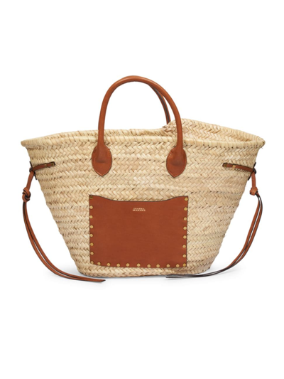 Shop Isabel Marant Women's Cadix Woven Straw Tote In Natural Cognac