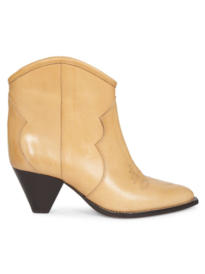 Shop Isabel Marant Women's Darizo Leather Ankle Boots In Natural